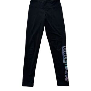 Champion Girls Black Leggings with Vibrant Side Design Size 6/6x